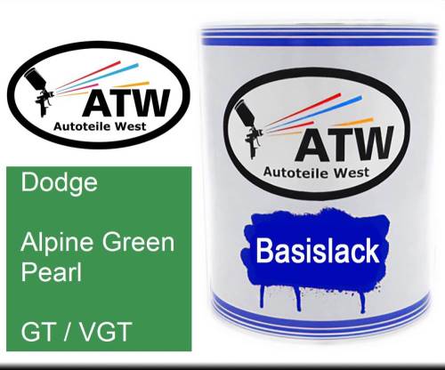 Dodge, Alpine Green Pearl, GT / VGT: 1L Lackdose, von ATW Autoteile West.